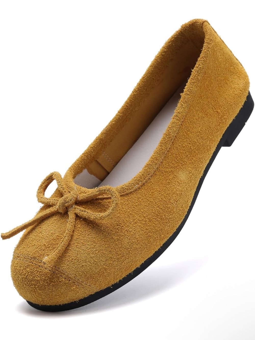 Cauttilam Casual Women's Bow Ballet Flat in Mustard